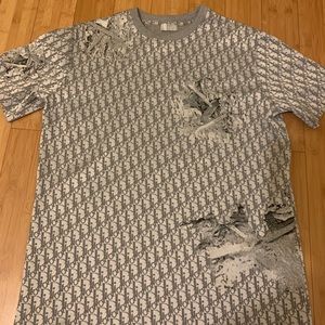 Dior Eroded Dior Oblique Tee Large